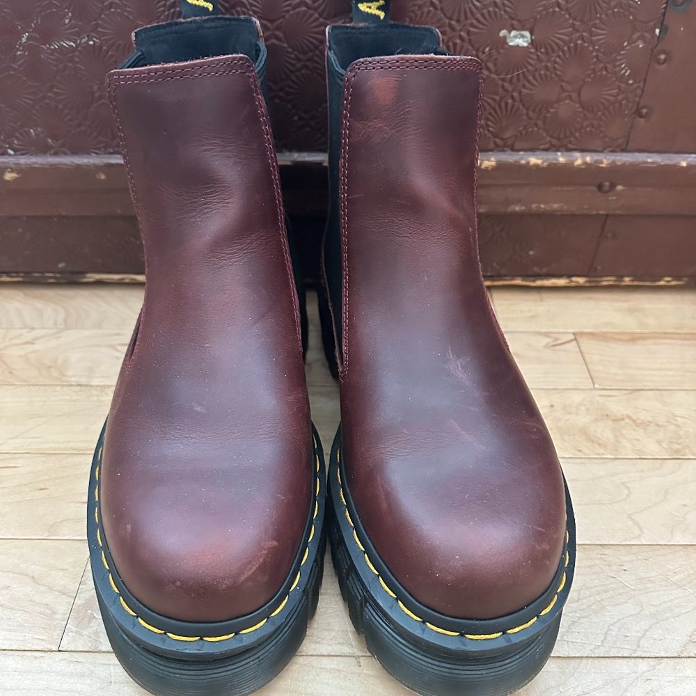 Dr. Martens AUDRICK BRANDO LEATHER PLATFORM CHELSEA BOOTS